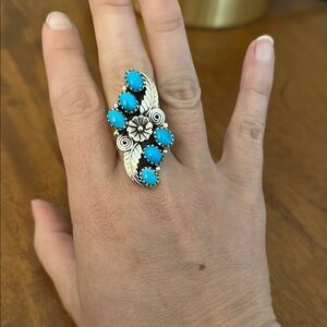 Turquoise Silver Statement Ring